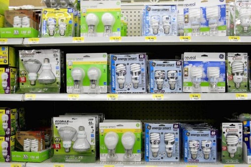 Photo: Light bulbs for sale at Wal-Mart